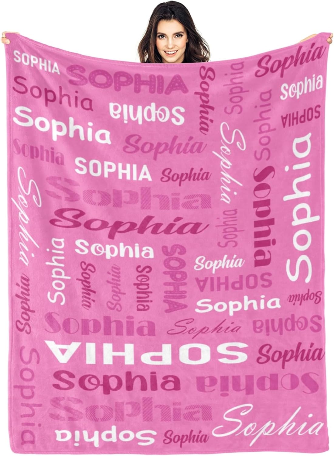 Puercha Personalized Blanket and Throws for Kids Adult Customized Name Blanket