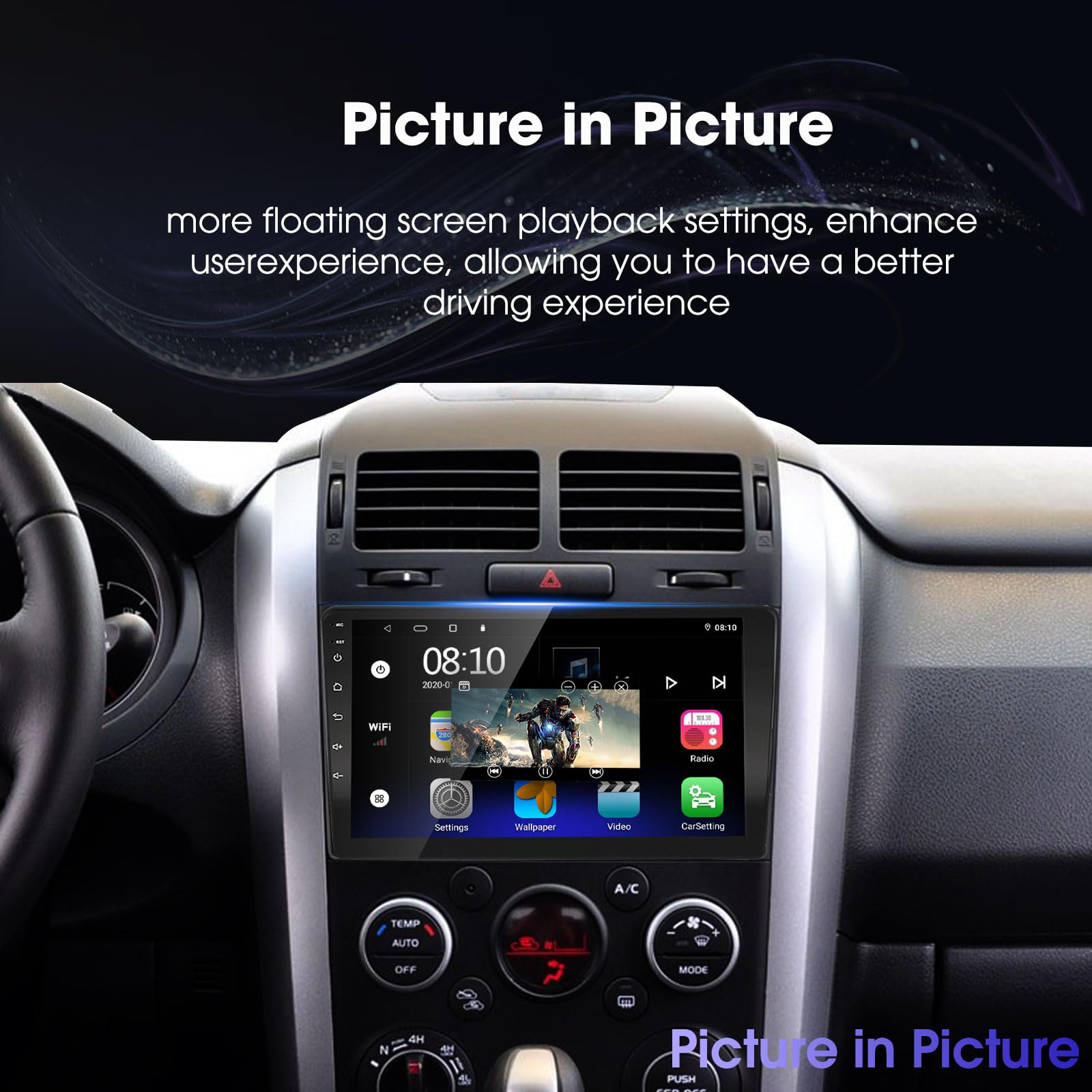 Ezonetronics Android 10.1 radio samochodowe stereo do Suzuki Grand Vitara 2006-2013 9-calowy ekran dotykowy wysokiej rozdzielczości nawigacja GPS Bluetooth USB WIFI AM FM RDS lustro link odtwarzacz 2G