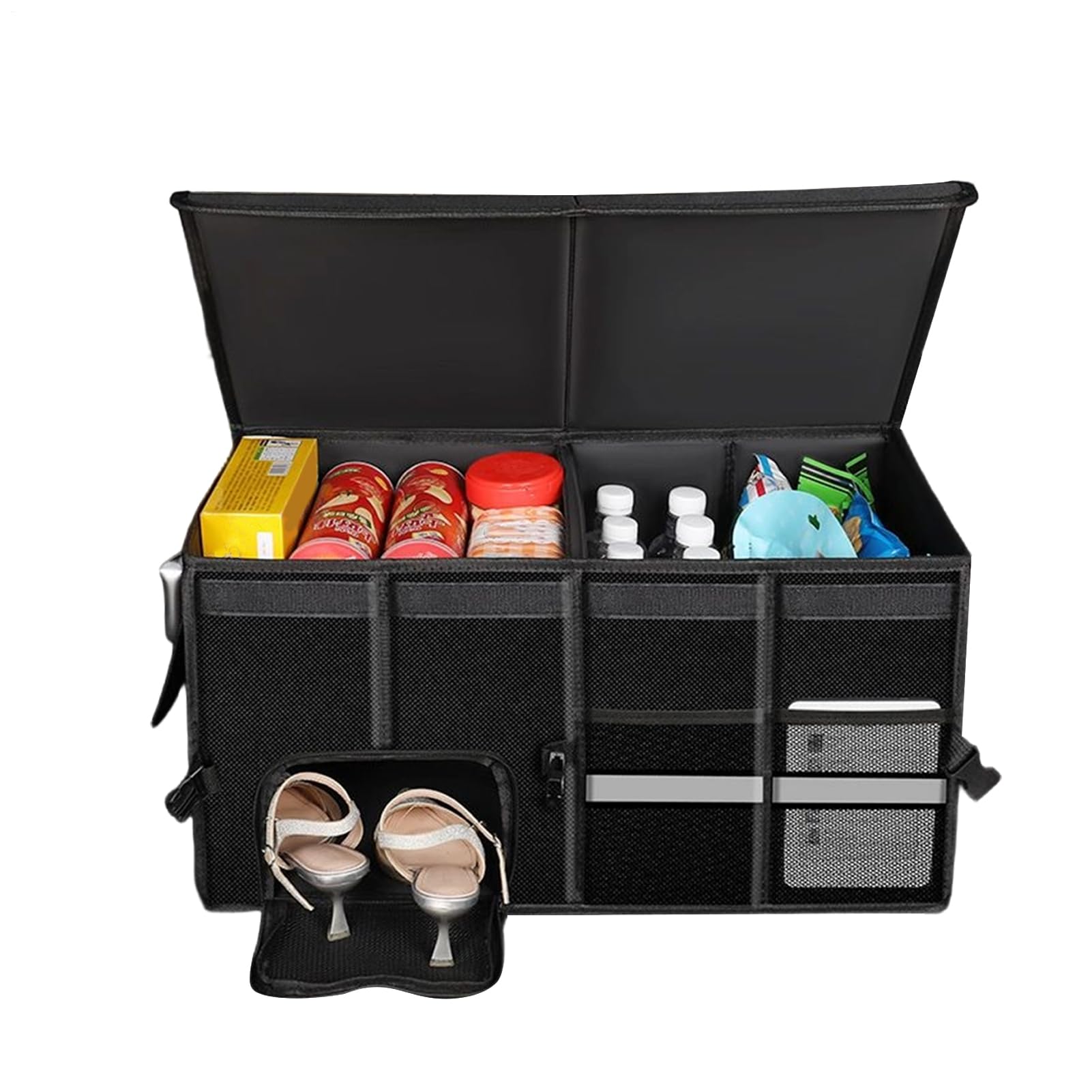 Organizer per bagagliaio auto, con manici, grande capacità, portatile, pieghevole, per SUV, per veicoli, furgoni, viaggi, campeggio, picnic, viaggi in famiglia, attività quotidiane