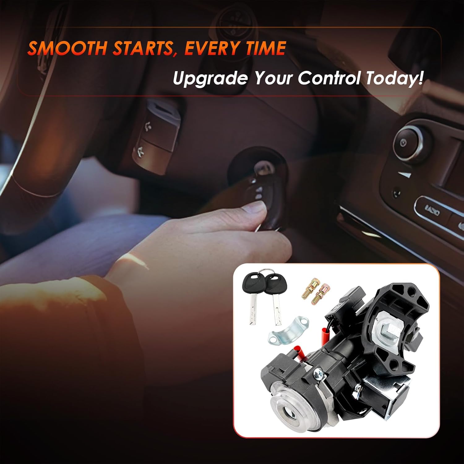Ignition Assembly, Lock Cylinder Switch & Cylinder Housing, with Keys, Compatible with Hyundai 16-21 Tucson, 18-20 Elantra GT, 19-21 Veloster. Kia 17-22 Sportage, 18-21 Rio, Replaces# 81910-D3110