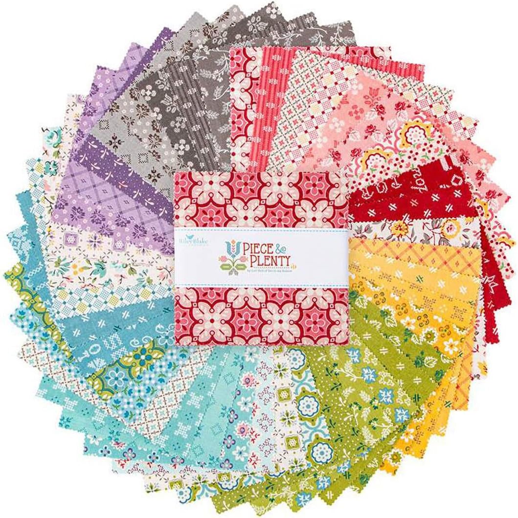 Lori Holt Piece & Plenty 5" Stacker 42 5-inch Squares Charm Pack Riley Blake Designs 5-15870-42