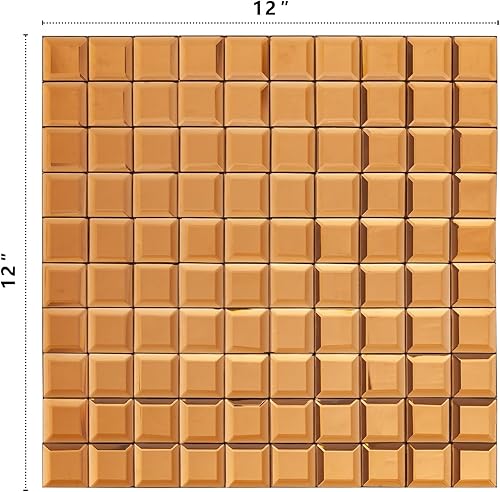 Miniatura 3 de 5 hojas de azulejos de mosaico de espejo plano cuadrado plateado para salpicaduras de cocina y pared de baño