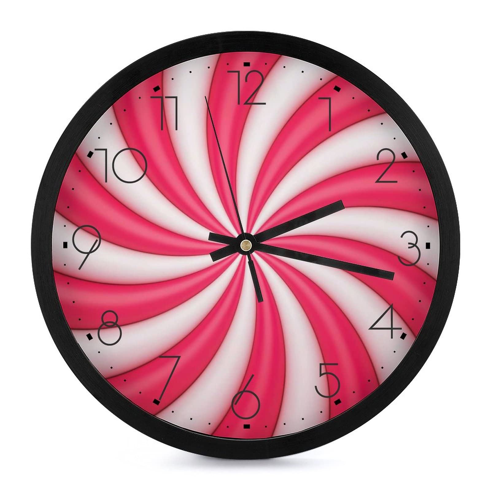 Horloge murale ronde bonbon de 25.4cm avec grands chiffres pour cuisine et salon