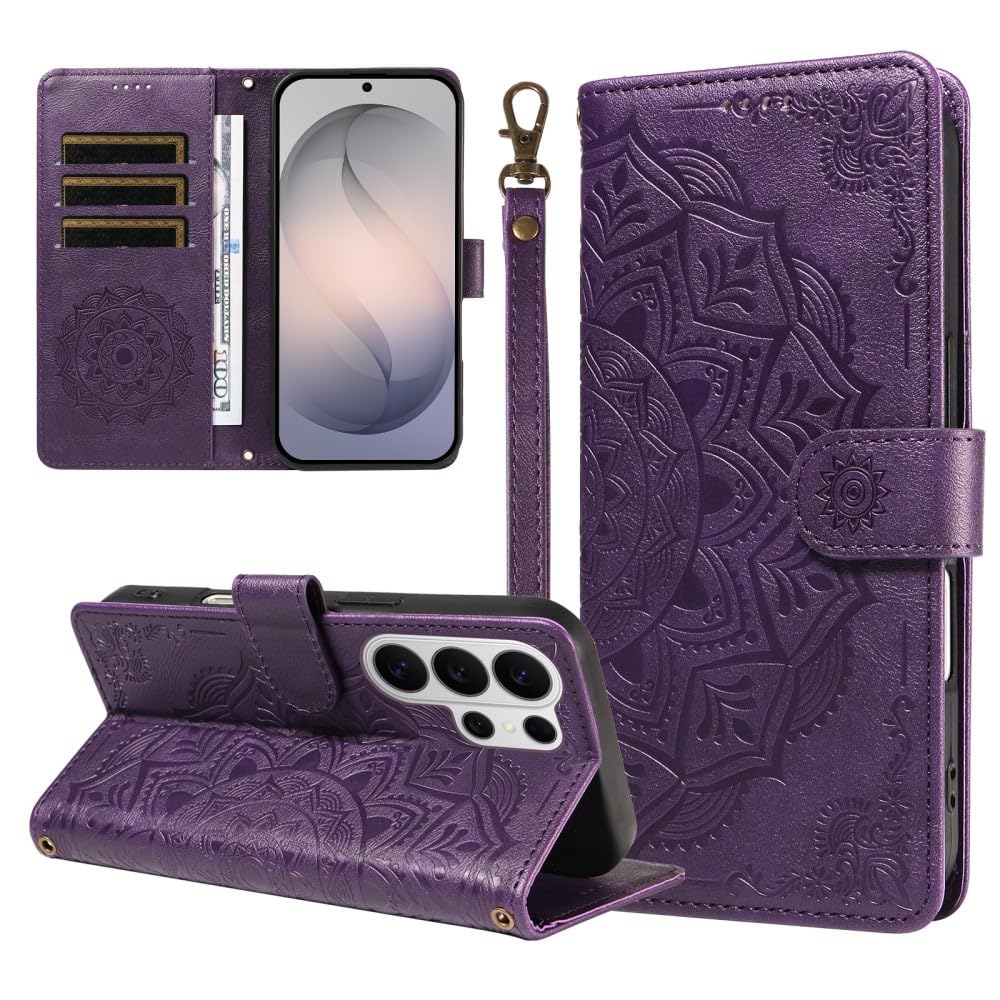Étui portefeuille Galaxy S21 Plus violet avec rabat et support