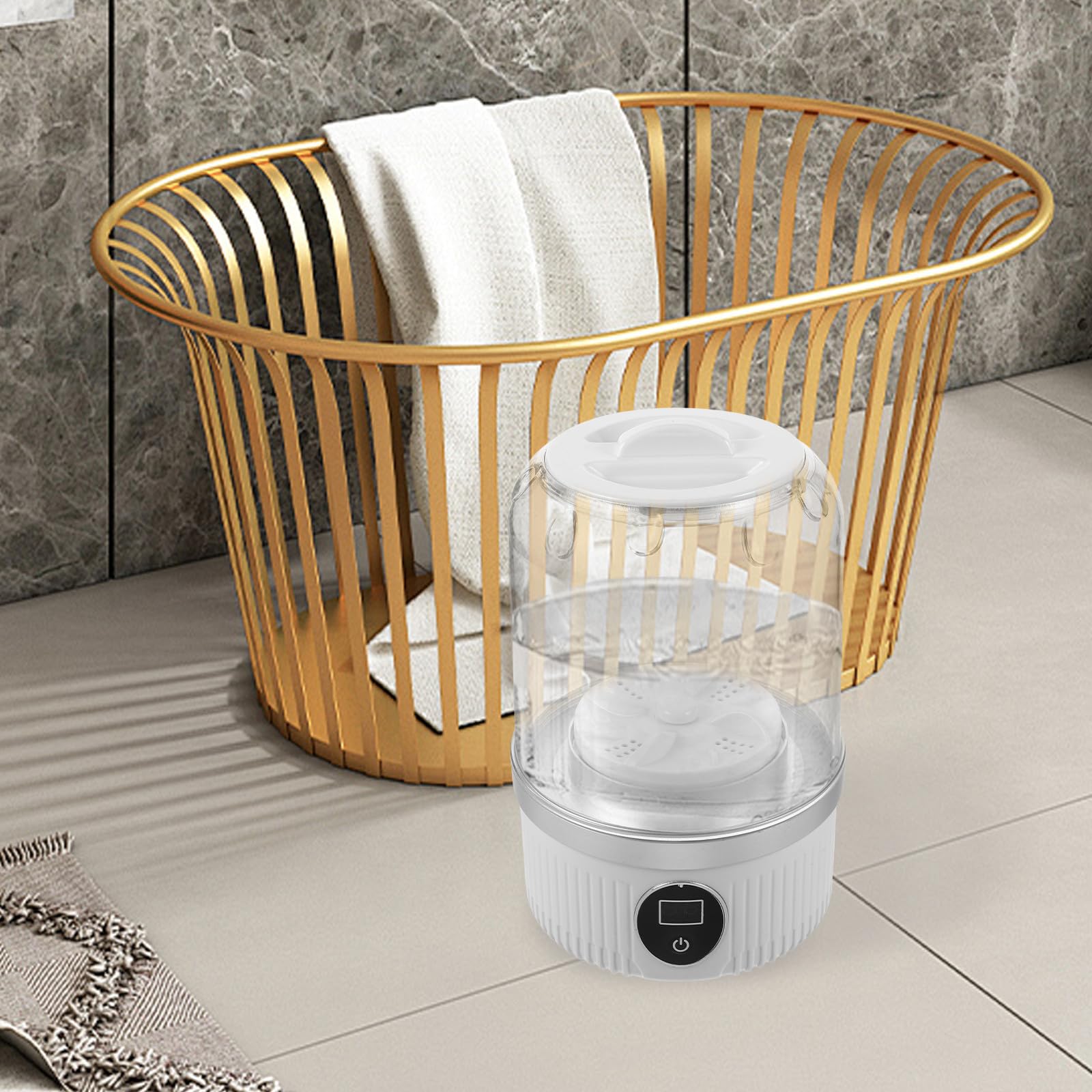 DOITOOL Mini lavadora portátil: lavadora recargable para calcetines, ropa interior y prendas delicadas - Lavadora eléctrica pequeña y compacta