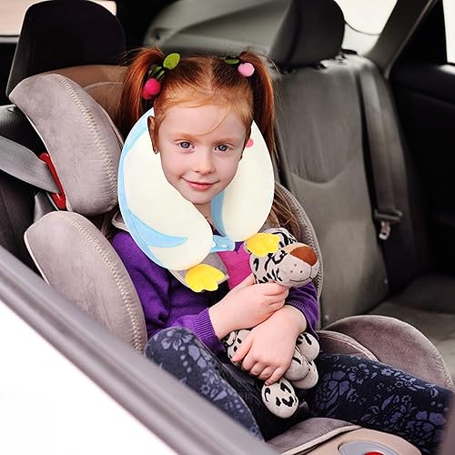 Miniatura 10 de Sexysamba Reposacabezas y almohada de cuello de dibujos animados para niños y niñas, adolescentes, accesorios de viaje para avión, automóvil,