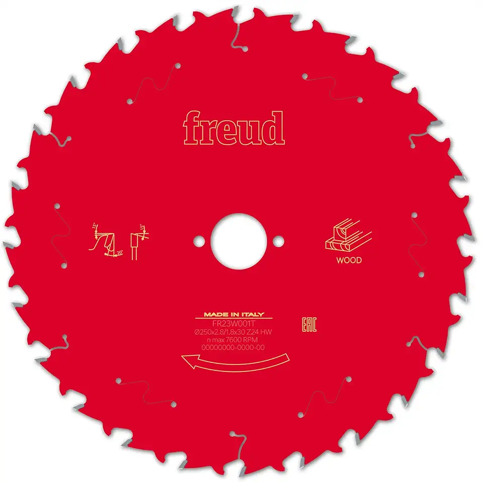 Disco de Serra p/Madeira Ø250mm (10") 24 dentes - Freud FR23W001T