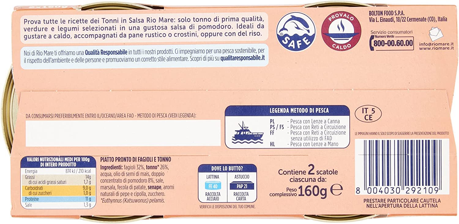 3x Rio Mare Atún y Frijoles 2 x 160g. ¡Listo Para Comer!