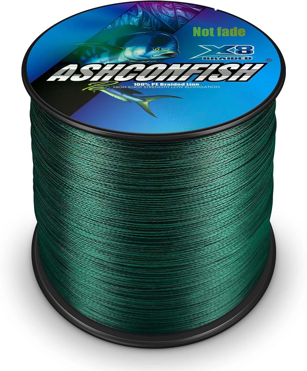 Ashconfish PEライン 色落ちしない 8編 釣り糸 500m (1号 1.2号 1.5号 2号 3号 3.5号 4号 4.5号 5号 6号 7号 8号 9号 10号) 高強度 高感度 低伸度 ダックグリーン