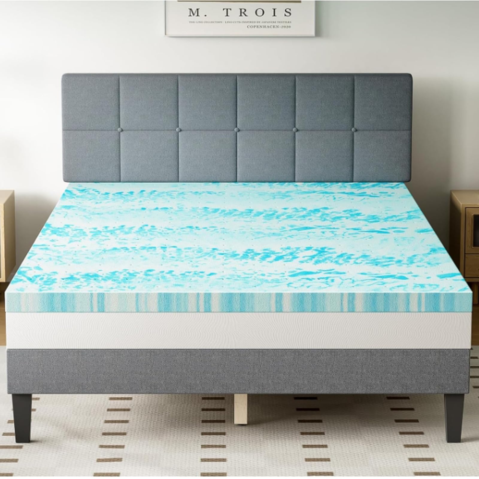 Memory Foam Mattress Topper Twin 2 Inch Gel Memory Foam Bed Topper for Twin Size Bed Sleeper Sofa