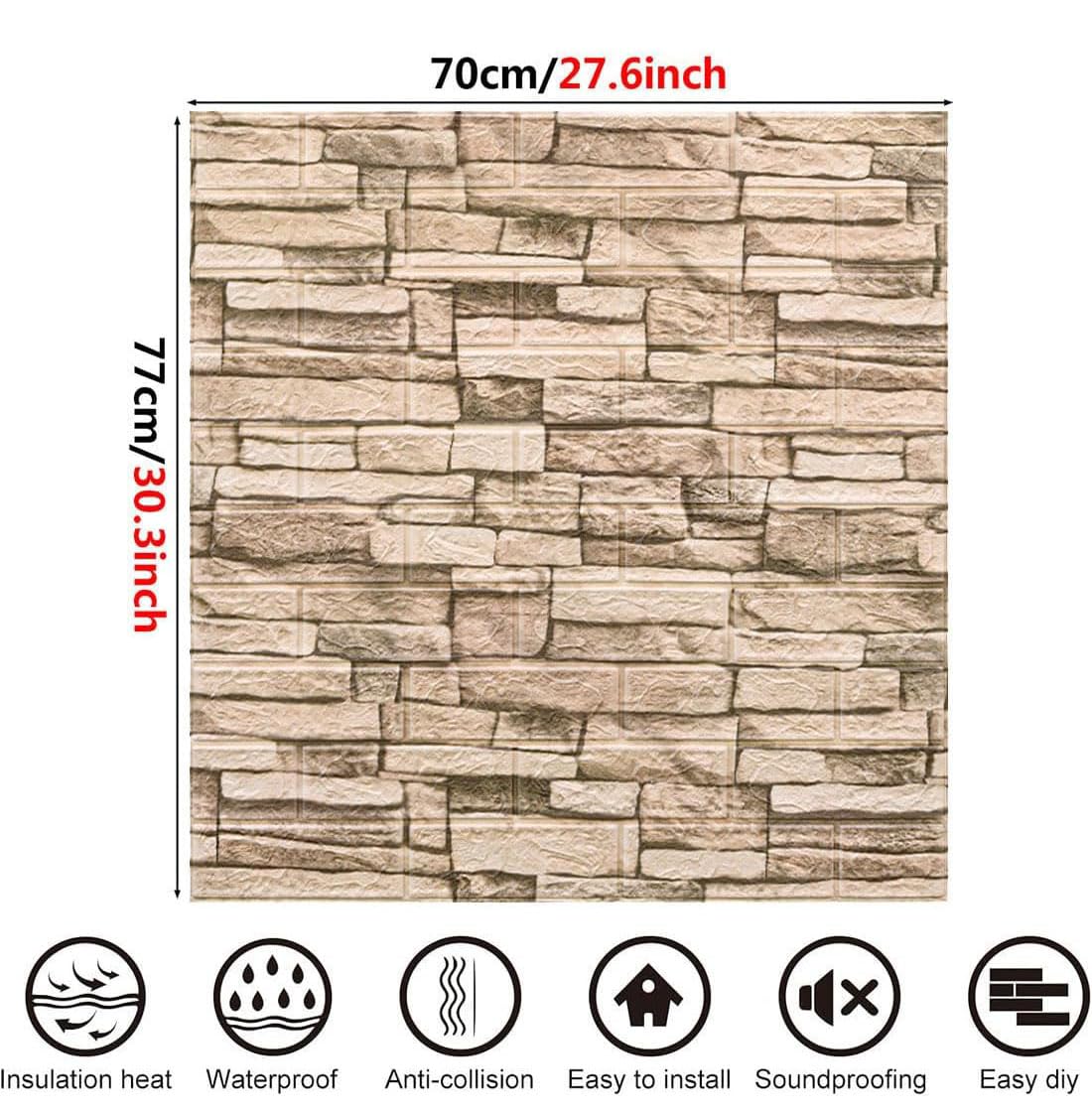Pannelli in Polistirolo Finta Pietra, Carta Adesiva per Pareti Effetto Mattone, Pannello Mattone Decorativi 3D, per Cucina Ufficio TV Sfondo, Facile da Pulire,20pcs
