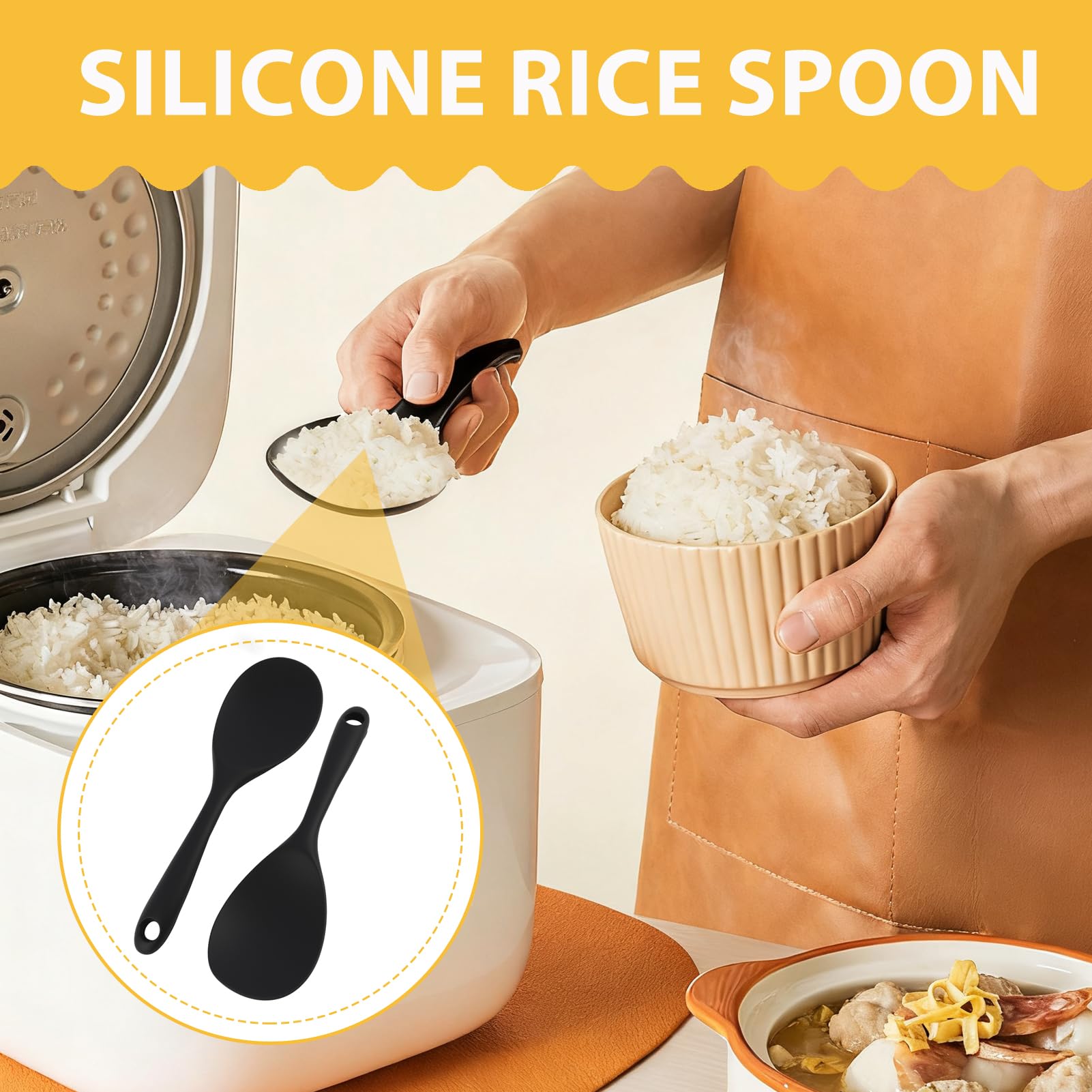 Set De 2 Cuillères De Service En Silicone De Haute Qualité