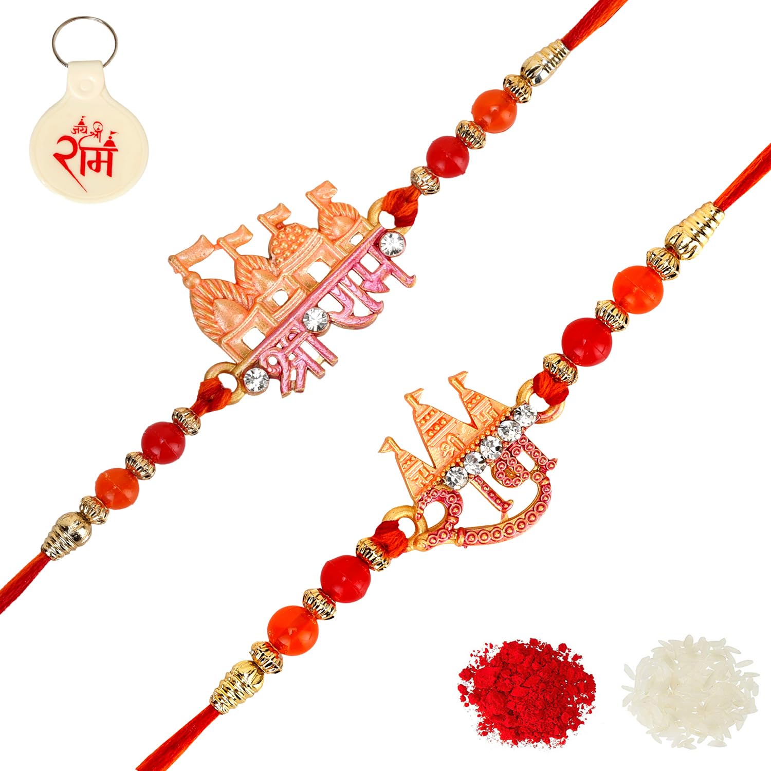 Riddhika Ventures Attractive Multicolour Meenakari Ram Rakhi (Set of 2) with Roli Chawal and Greeting Card (R2R2K) (B08BLSM5VW) Amazon Price History, Amazon Price Tracker