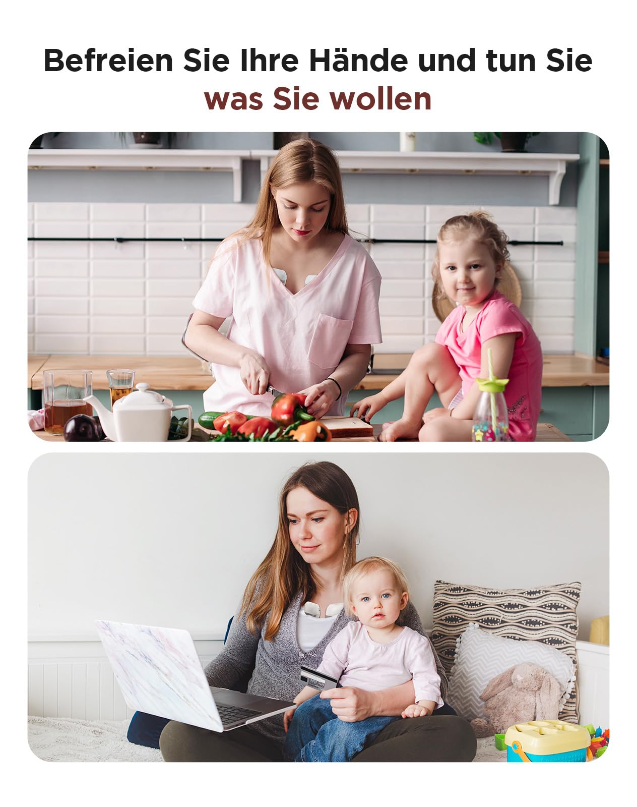 Haokoo Elektrische Milchpumpe -201g BPA-frei Milchpumpe Elektrisch Freihändig, 3 Modi und 12 Stufen, 40dB Leise, Ideal für Arbeit, Reisen & Nacht, 2er-Pack