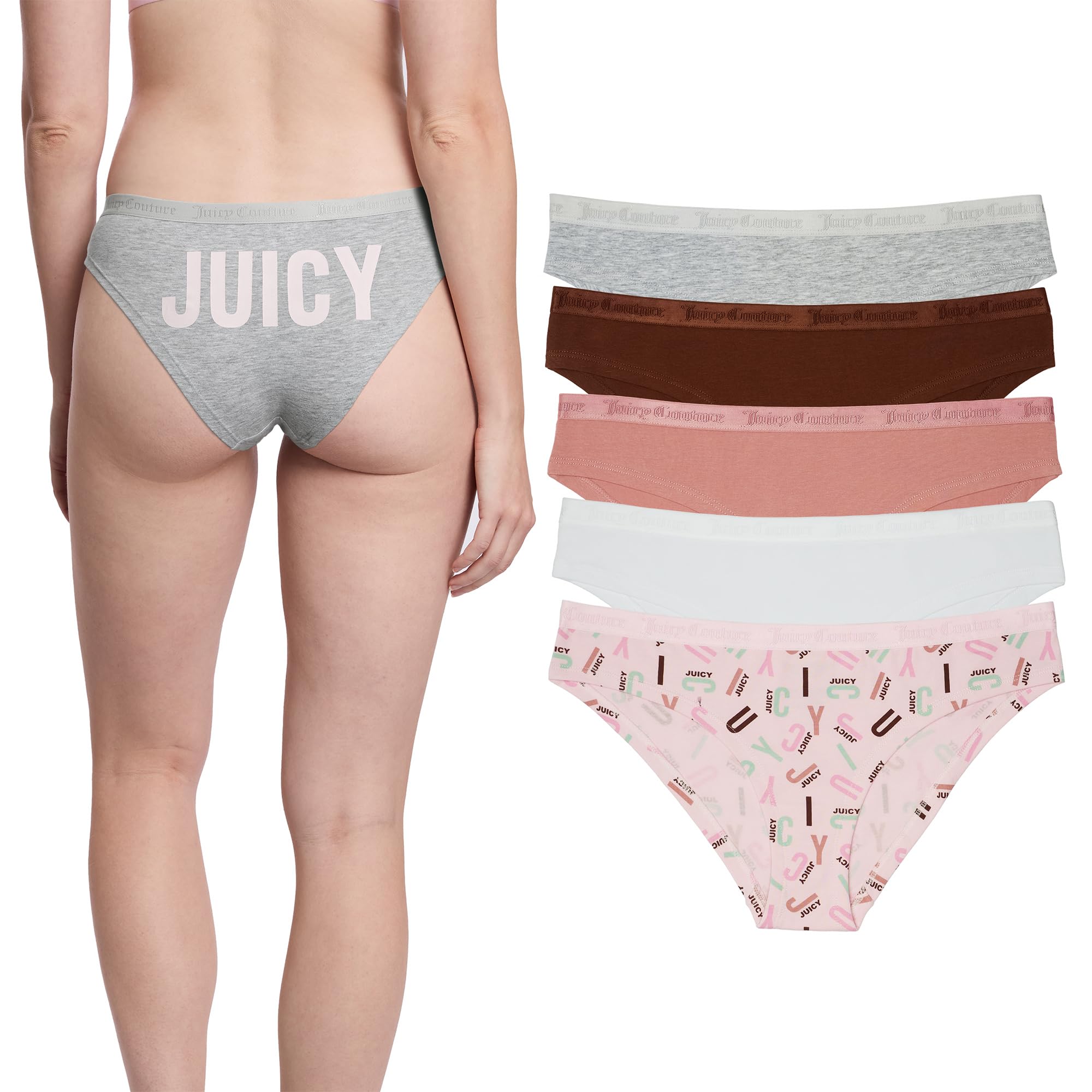 Juicy Couture Women's 5 Pack Cotton Underwear Set