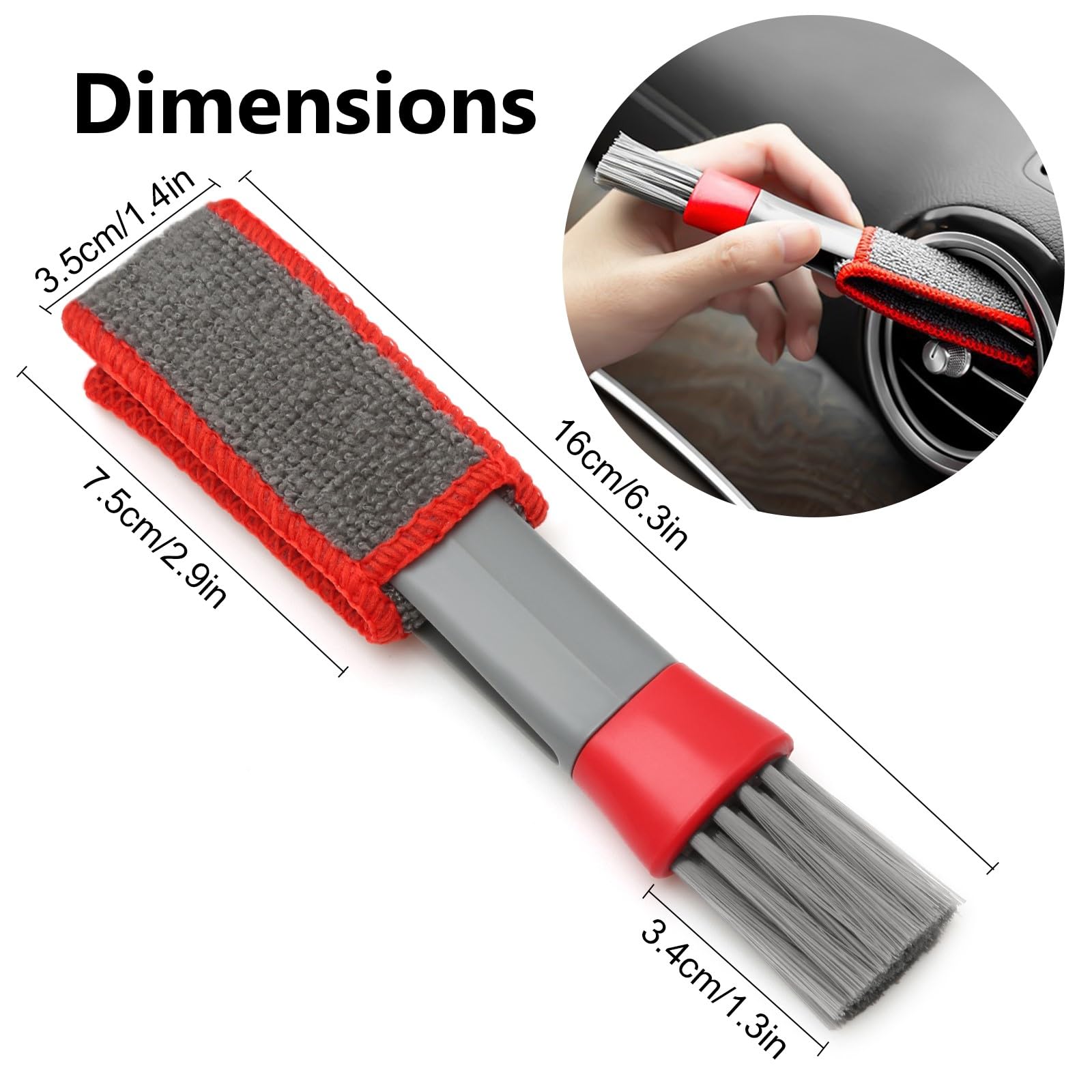 Set 5 Pennelli Per Pulizia Auto | Spazzole Morbide Per Interni E Dettagli - Foto 14
