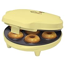 Bestron macchina per ciambelle elettrica, Donut Maker per 7 ciambelle piccole, incl. antiaderente & indicatoro luminso, 700 watt, colore: giallo