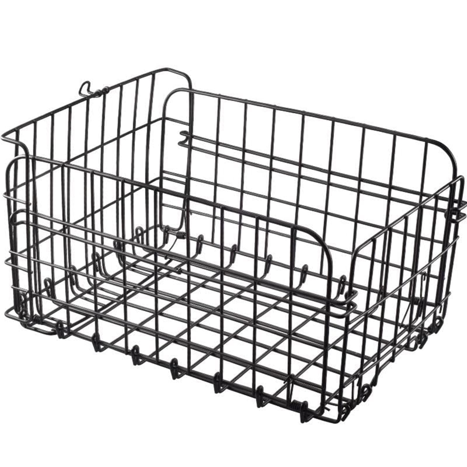 Folding Bike Basket, Front & Rear Hanging Cargo Storage Basket, Quick Release Mental Storage Rack for Bike Handlebar & Rear Rack, Max Load 50 lbs