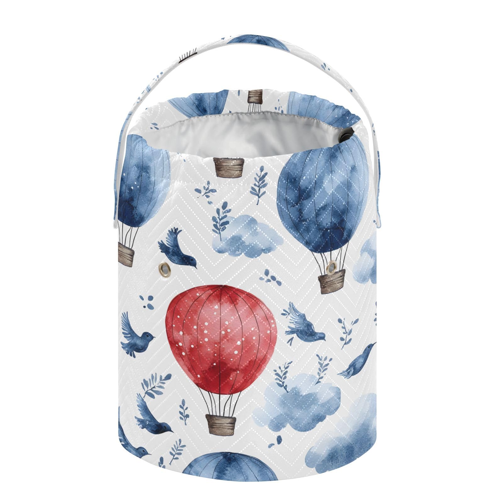 Yarn Storage Bag Small Crochet Bag Knitting Bag Organizer Hot Air Balloon Blue Yarn Bags for Crocheting Basket