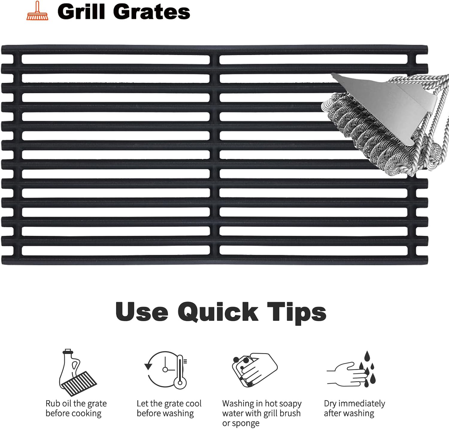 463241013 463241014 Grates Replacement Parts for Charbroil 2 Burner Gas Grill Grates 463270615 463270613 463270614 T-22D 80021355 463270612 Cooking Grates Tru Infrared Performance Cast Iron Grids