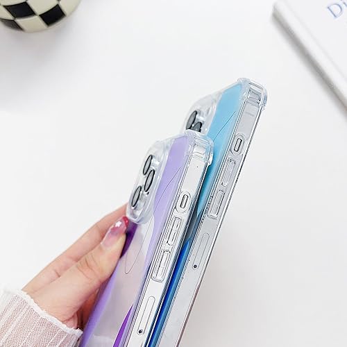 Miniatura 6 de Diseñada para iPhone 14 Pro Max, bonito patrón ondulado de corazón pintado para mujeres y hombres, borde de TPU suave, protección trasera de