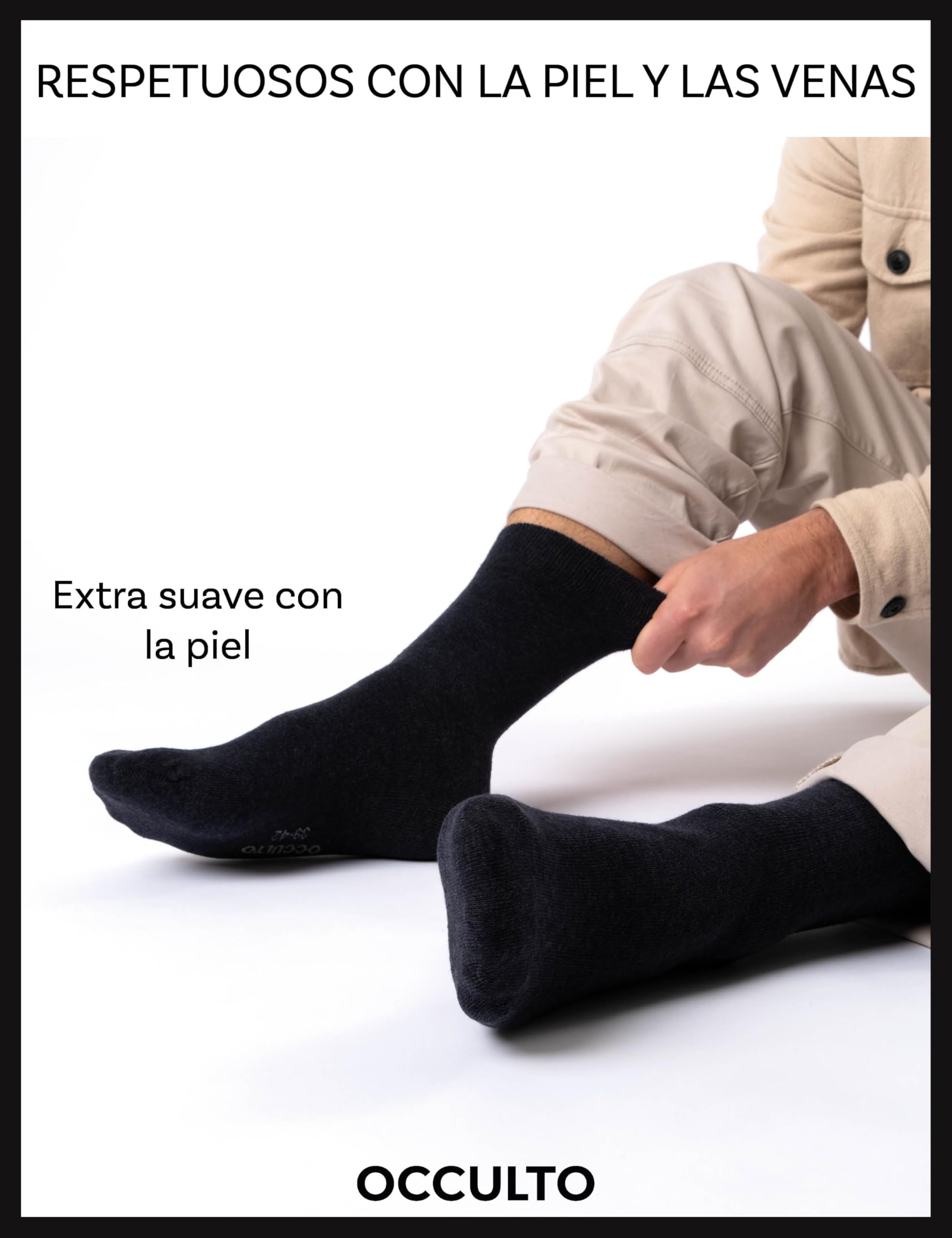 Occulto Calcetines Diabeticos para Hombre & Mujer 6 Pares (Modelo: Oliver)