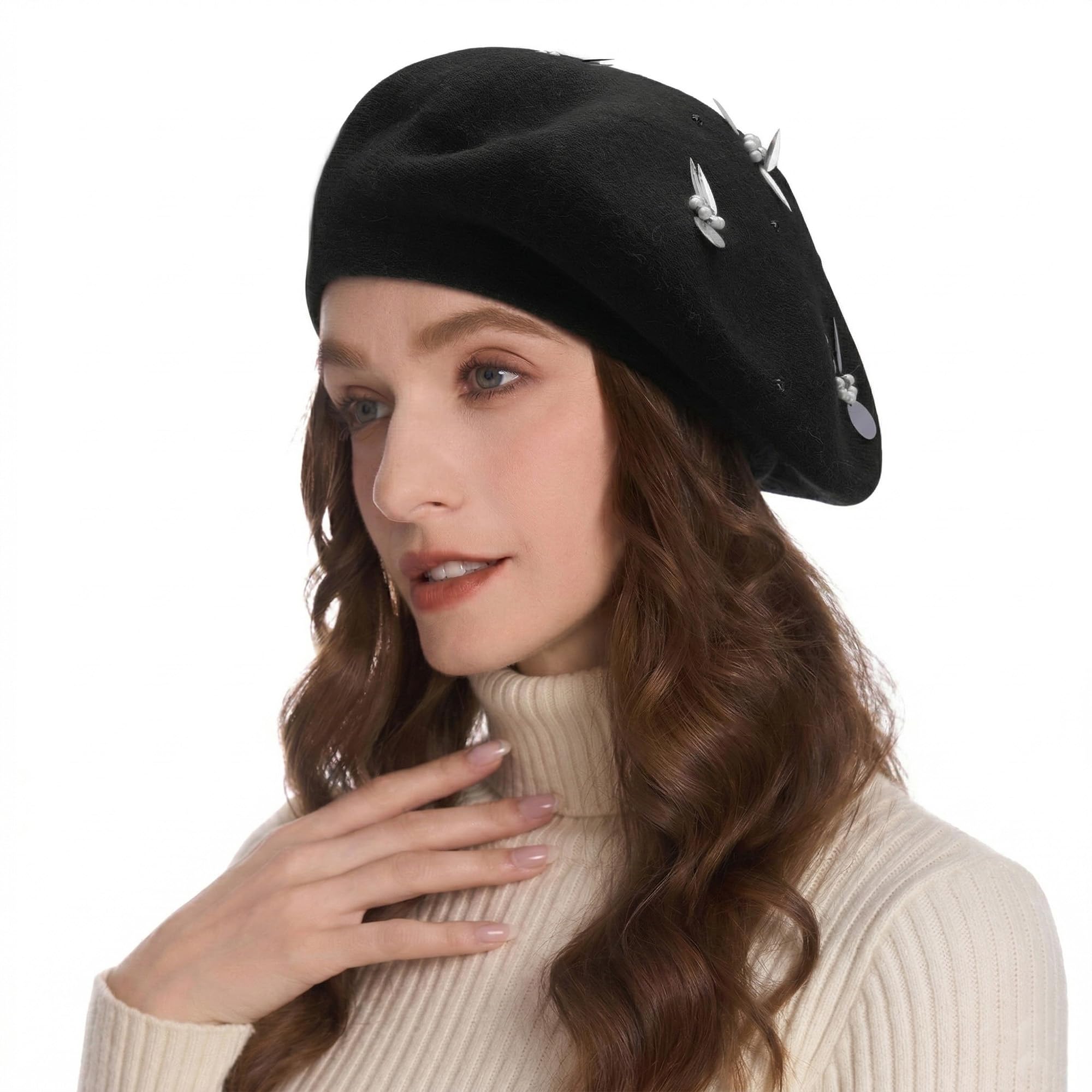 ZLYC Damen Winter Baskenmütze Französische Barett Doppelschicht Warm Beret