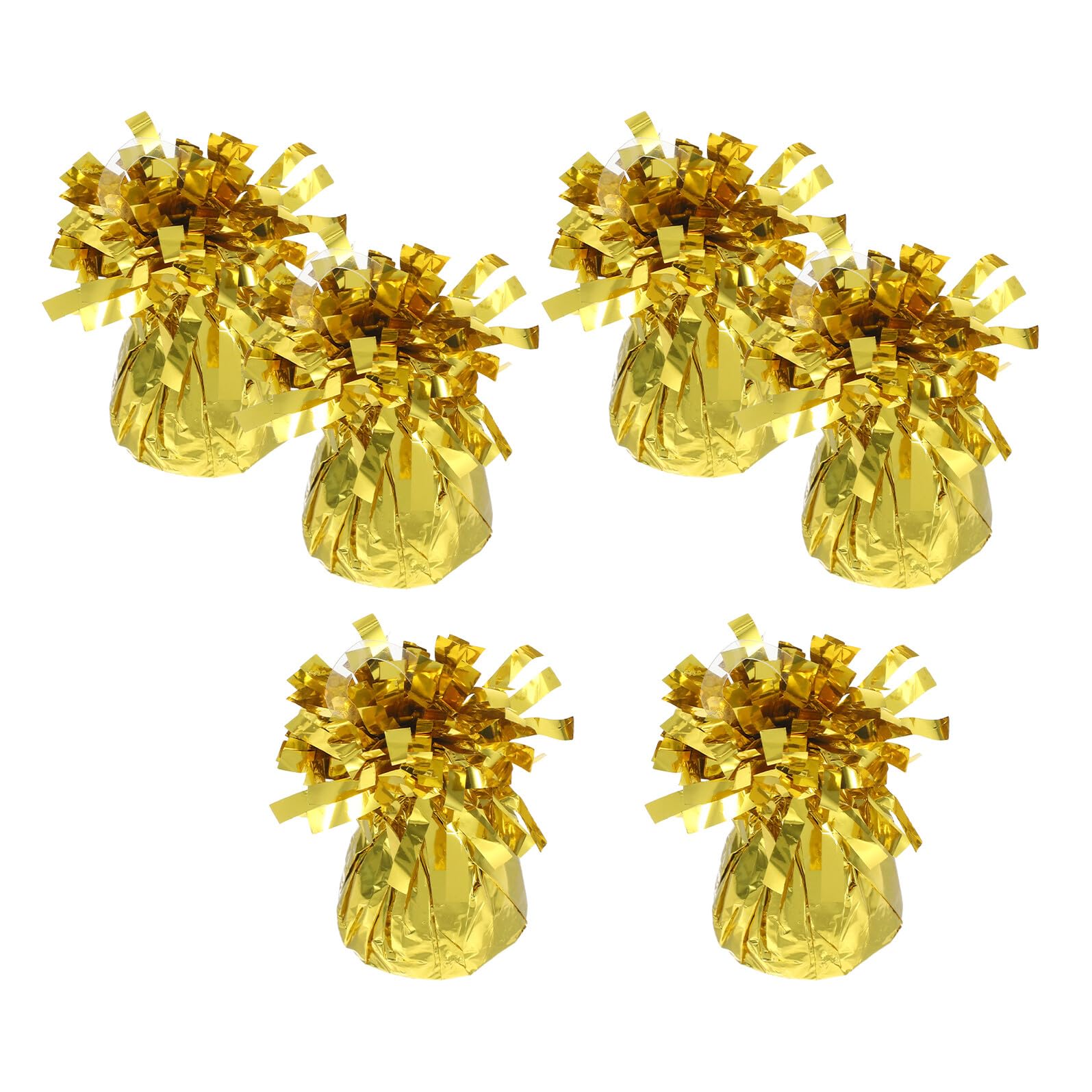 Goldene Ballongewichte aus Pvc und Zement, 6 Stück | Ballongewicht für Party und Fest, Leicht zu Handhaben, Stabile Aufhängung für Bögen und Tischdeko