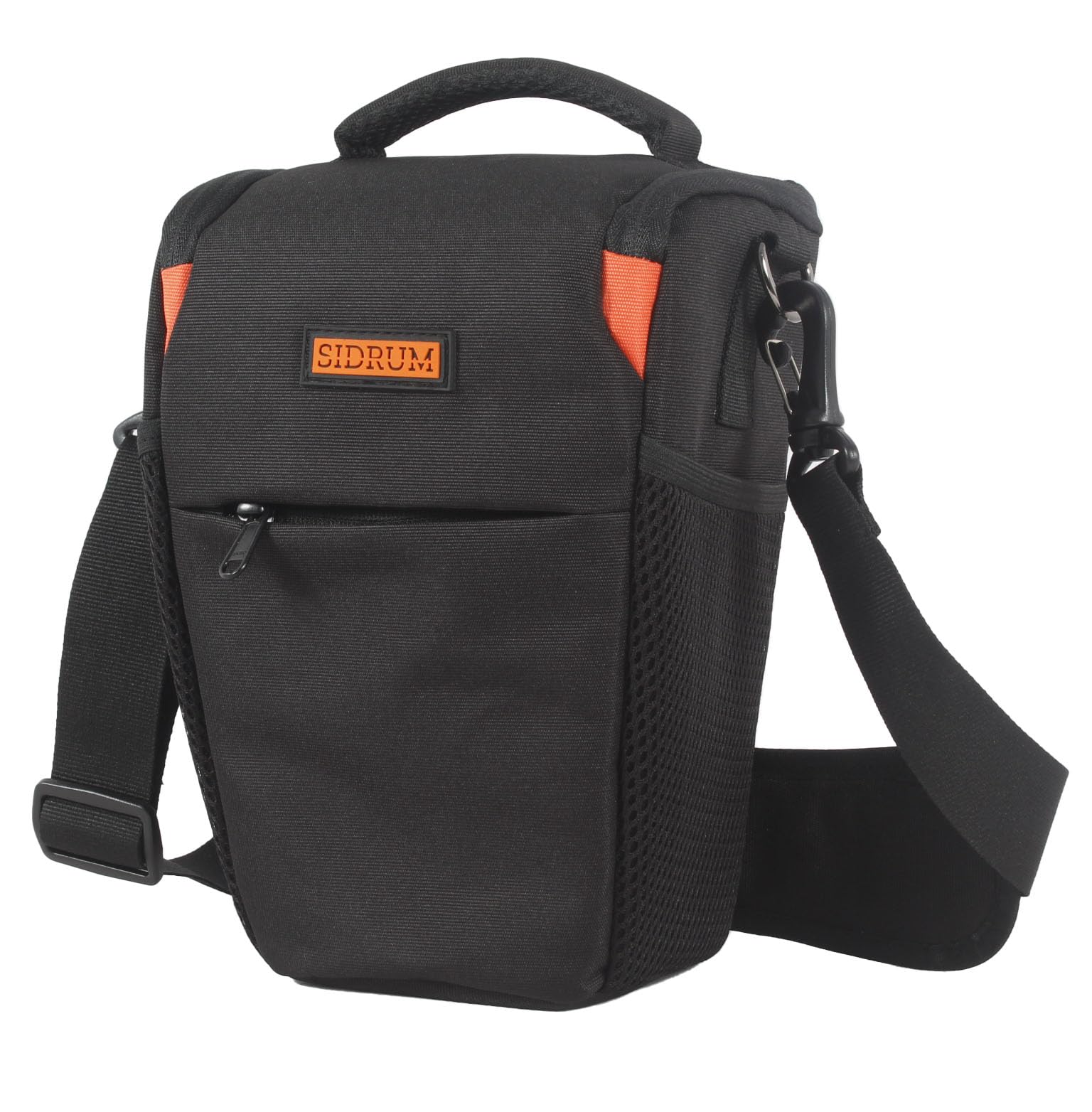 Polyester D2 Dslr Camera Bag, Camera Case With Adjustable Shoulder Strap, Compatible For Nikon, Canon, Sony Cameras - Waterproof - Anti Shock (Black-Orange Interior)-image-22