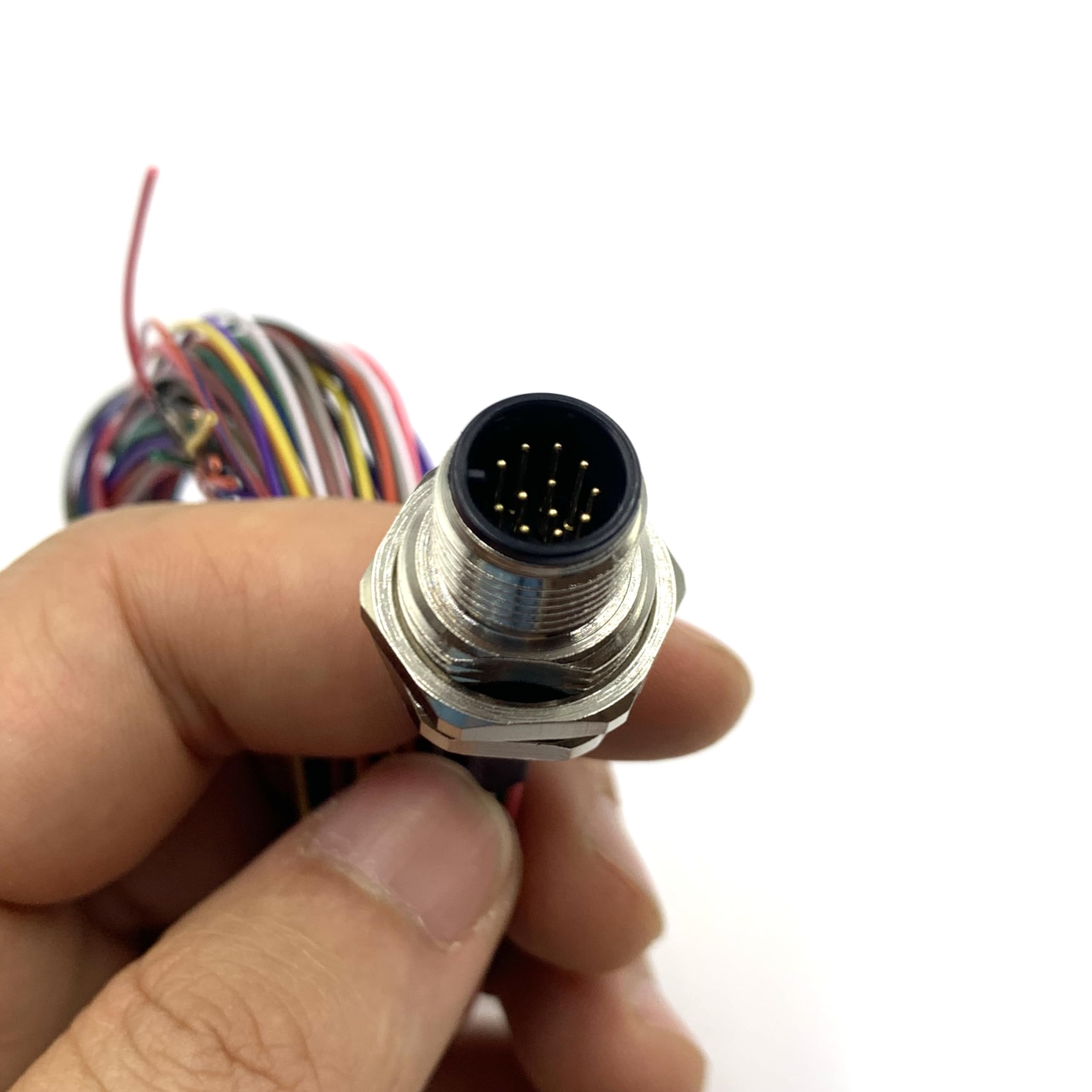 10 Stücke M12 12 Polig Männlich Verbindungsstück Kabel, Frontmontage Industriestecker Kabel IP67 Wasserdichter Luftfahrt Sockel Nicht Abgeschirmt Elektrisches Buchse Sensor 0.5Meter 30V 1.5A
