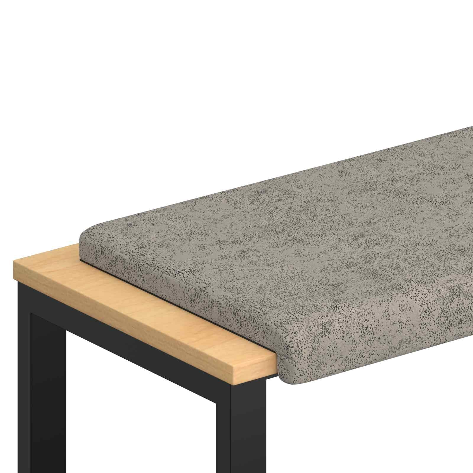 Cojín para banco en forma de L, ante gris claro, 80 x 38 cm