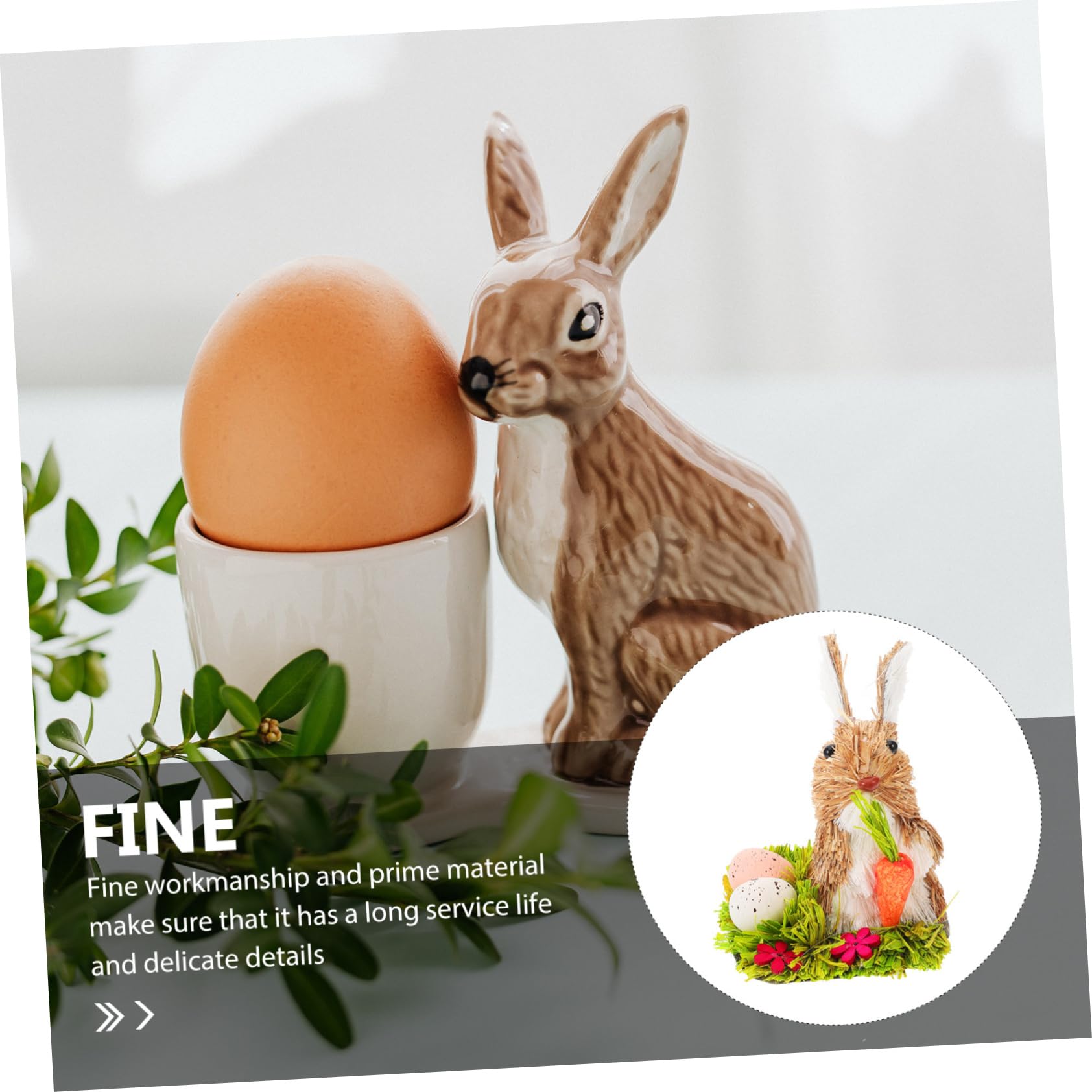 ABOOFAN 4 Pz coniglietto di paglia arredamento della tavola statua del coniglio di pasqua decorazioni casa easter bunny decorazione casa Home decor statuina di coniglietto domestico Regalo