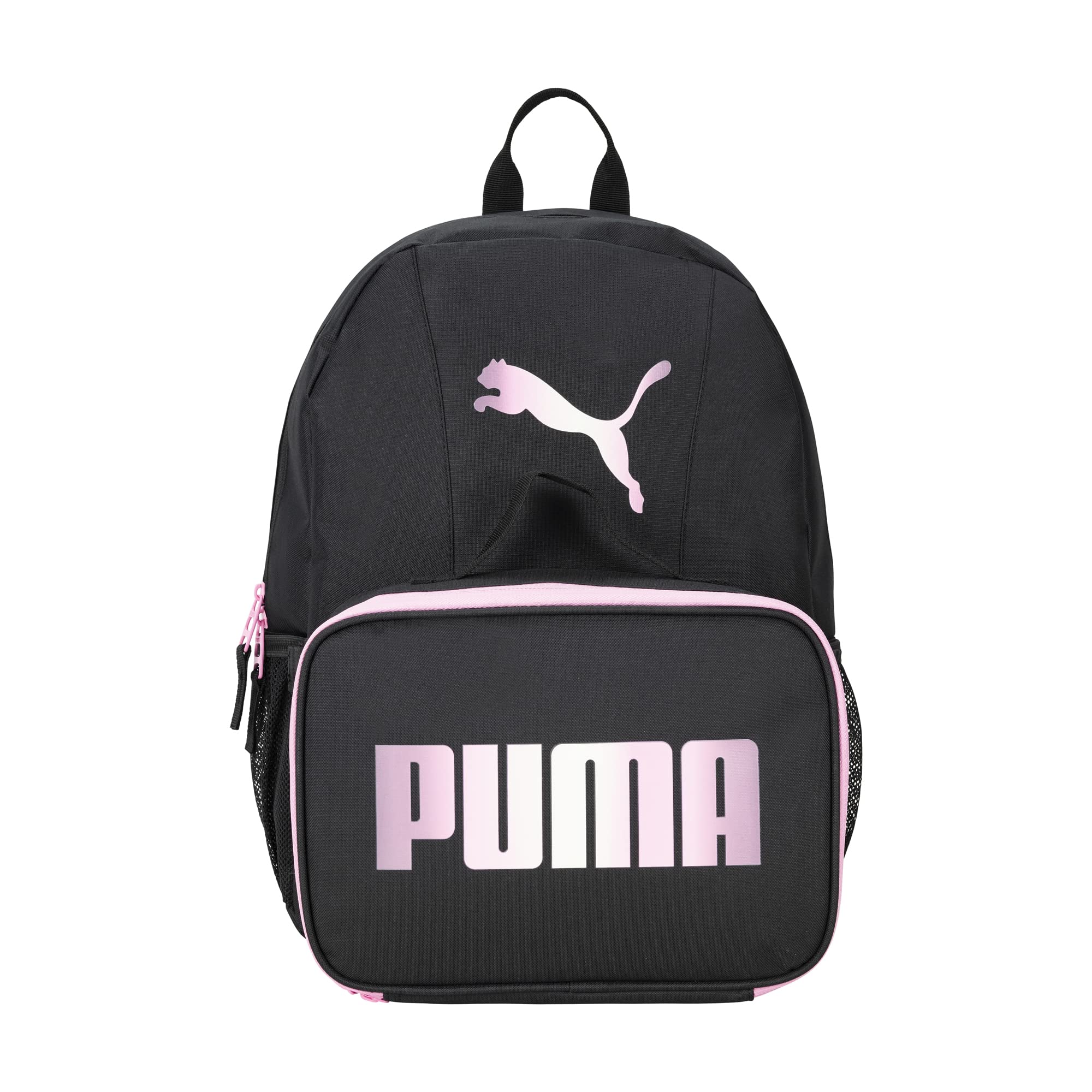 PUMA Kit de mochila y almuerzo para niños Combo, negro, rosado (Prism Pink/Black), talla unica
