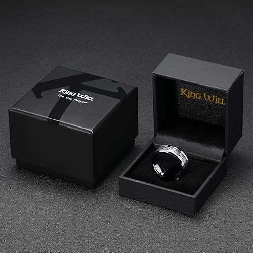 Miniatura 6 de King Will DRAGON - Anillo de carburo de tungsteno para hombre, 0.315 in0.236 in0.197 in, rojoverde, fibra de carbono, negro, dragón celta, ajuste