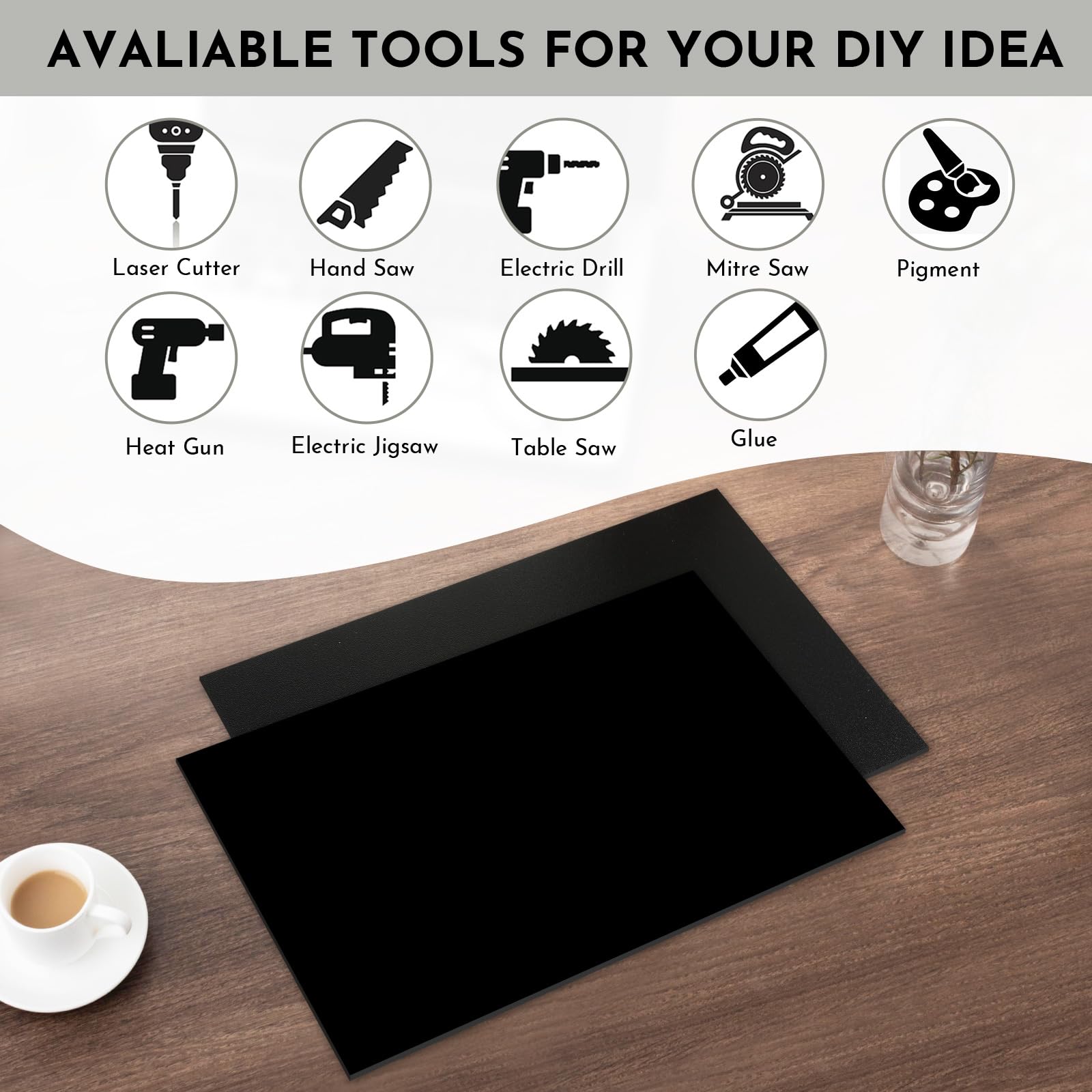 Black ABS Plastic Sheets - 3 Pack, 1/8" Thick -3 Black ABS Plastic Sheets - 3 Pack, 1/8" Thick -3