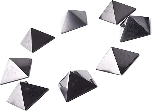 Shungite Pyramid Crystal Stone Generador de energía para herramienta de cristal de protección Emf Se puede utilizar para fines de meditación y