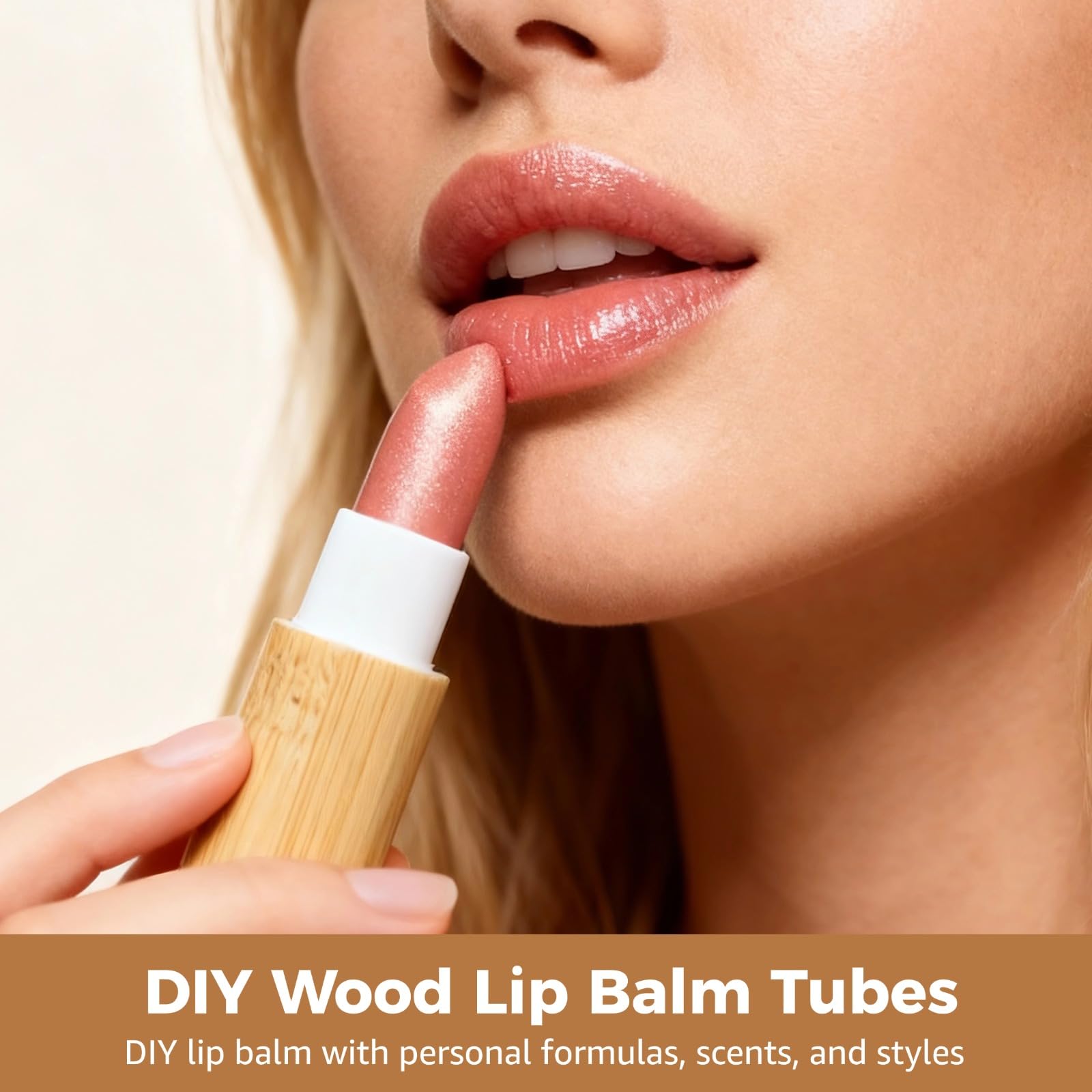 24 Stück DIY Holz Lippenbalsam Tuben Leere 5g Lippenbalsam Behälter Naturholz Lippenstift Tuben mit drehbarem Innenkern für Lippenstift Deodorant Festes Parfüm 7,6 x 2,3 cm