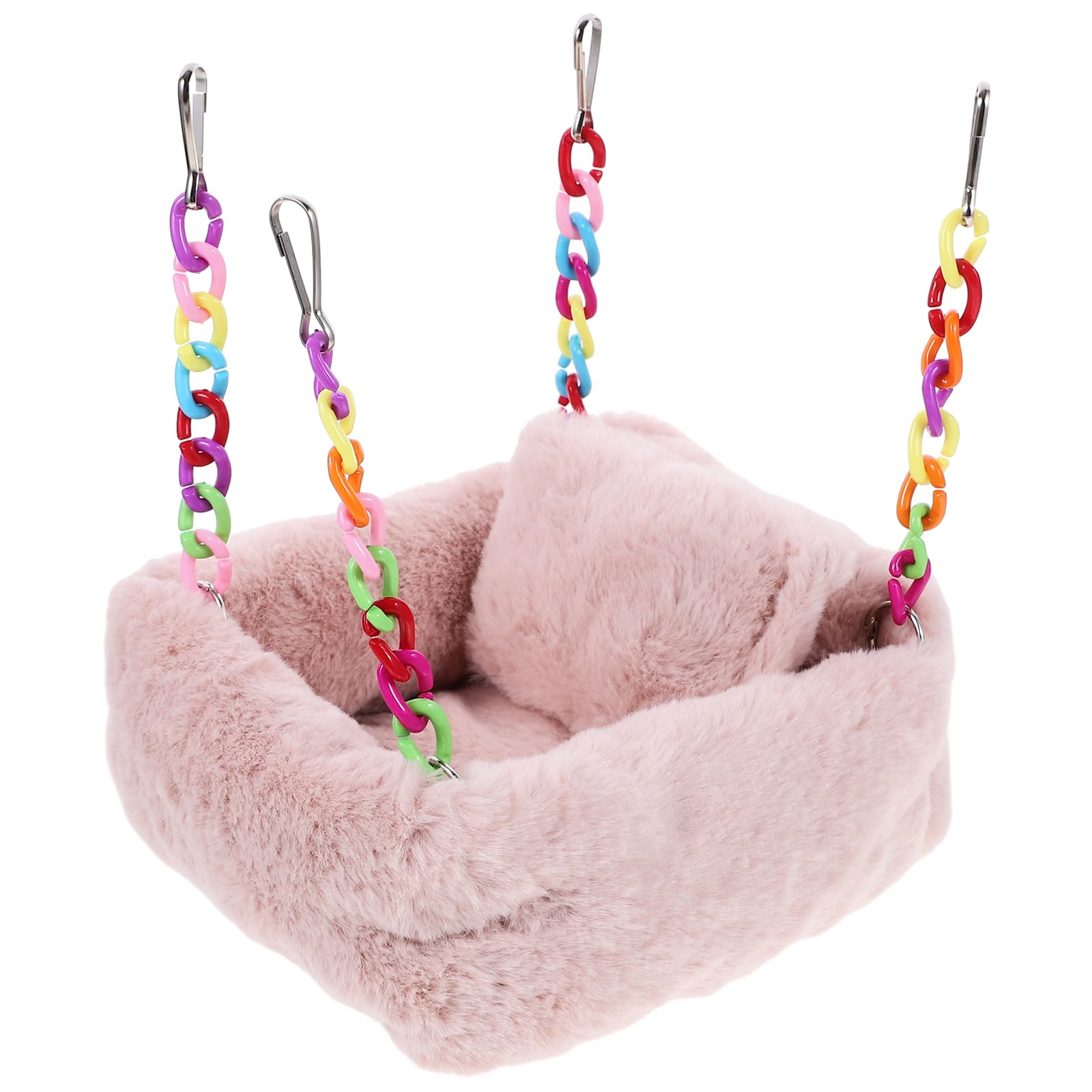 LOGOFUN Adorable Hamster House Cave - Small Animal Hideout Pet Plush Sleeping Bed for Chinchilla and Hamster Supplies - Pink