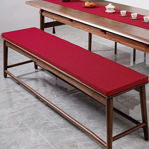 Miniatura 1 de SXROMDA Cojín de banco personalizado, cojín de muebles, espuma viscoelástica de alta densidad, lavable de lino, almohadilla de banco antideslizante