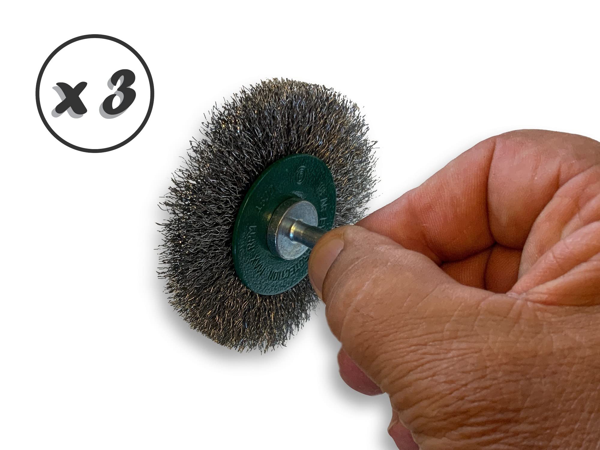 Kibros Lot 3 brosses circulaires tige Ø 75 mm inox souple 12 mm