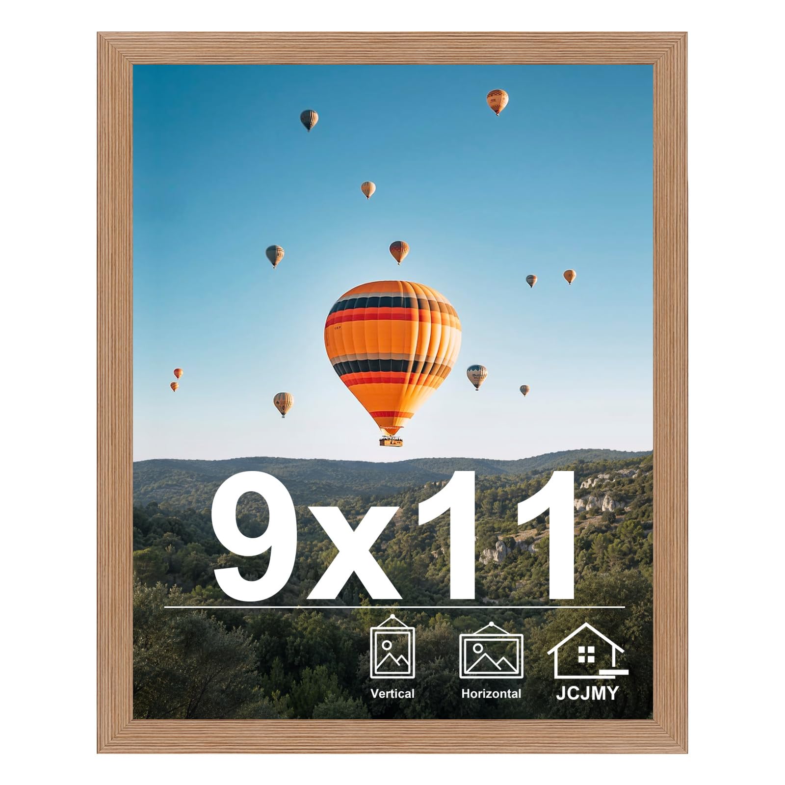 9x11 Picture Frame Rustic Brown for Wall Hanging or Tabletop, Wall Mounting Horizontally or Vertically, 9 x 11 Wall Gallery Poster Photo Frame with Durable Shatter Resistant Plexiglass,Rustic Brown