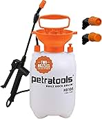 Petratools 1 Gallon Pump Sprayer – HD101 Garden Sprayer for Weeds, Lawn Care & Pesticides – 52” Long Hose, 2 Nozzles & Easy Carry Handle – Durable & Lightweight