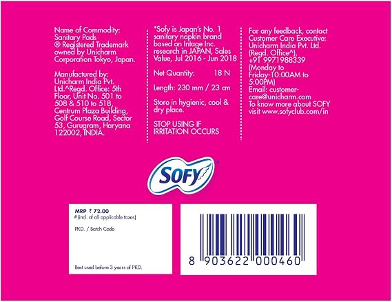 Sofy Body Fit Regular Pads - 18 Count