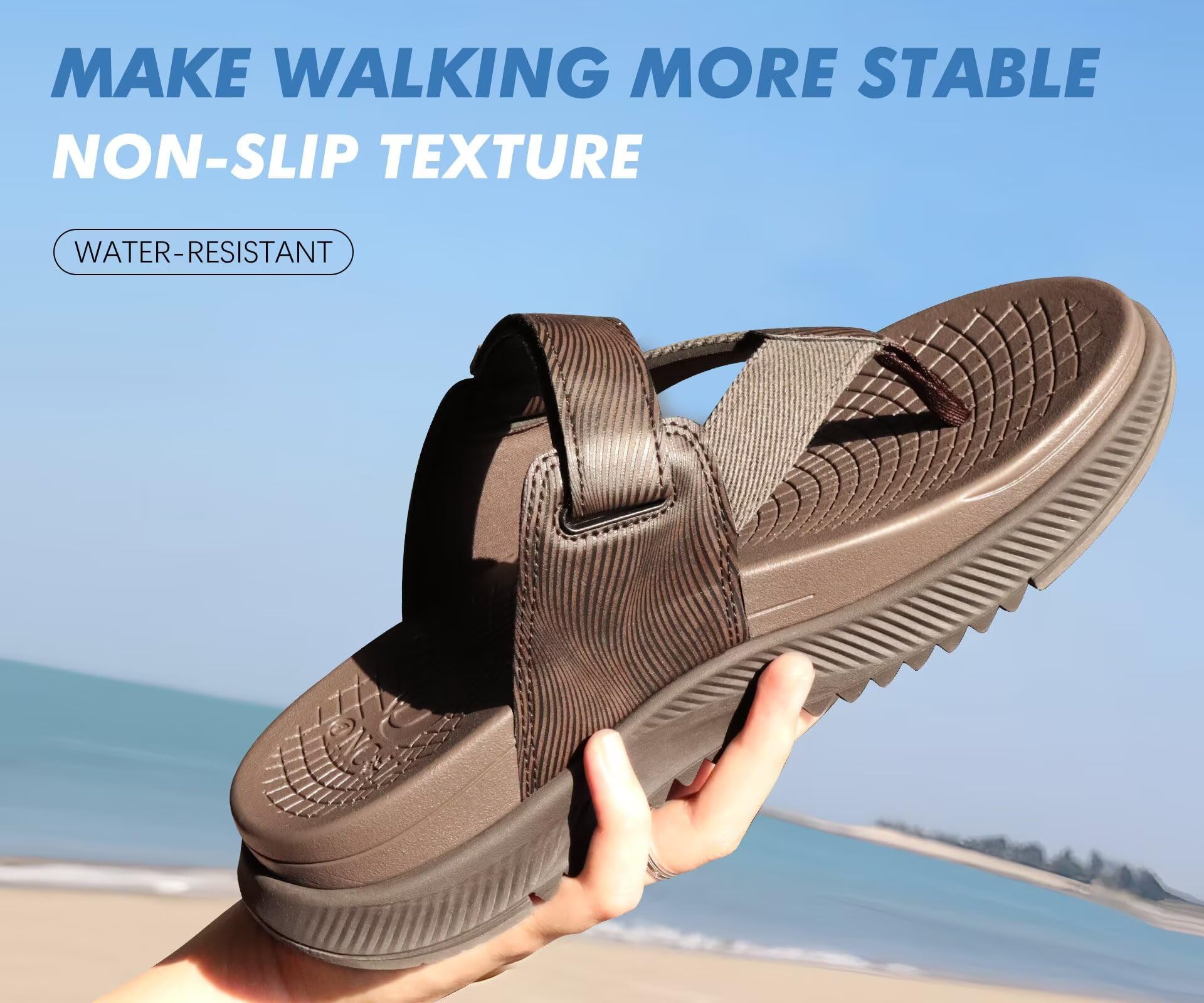 ONCAI Orthopädische Flip Flops für Männer Herren Bogen Unterstützung Walking Sandalen Sport Erholung Orthotic Leder Sandale für Mann Plantar Fasciitis 40-48