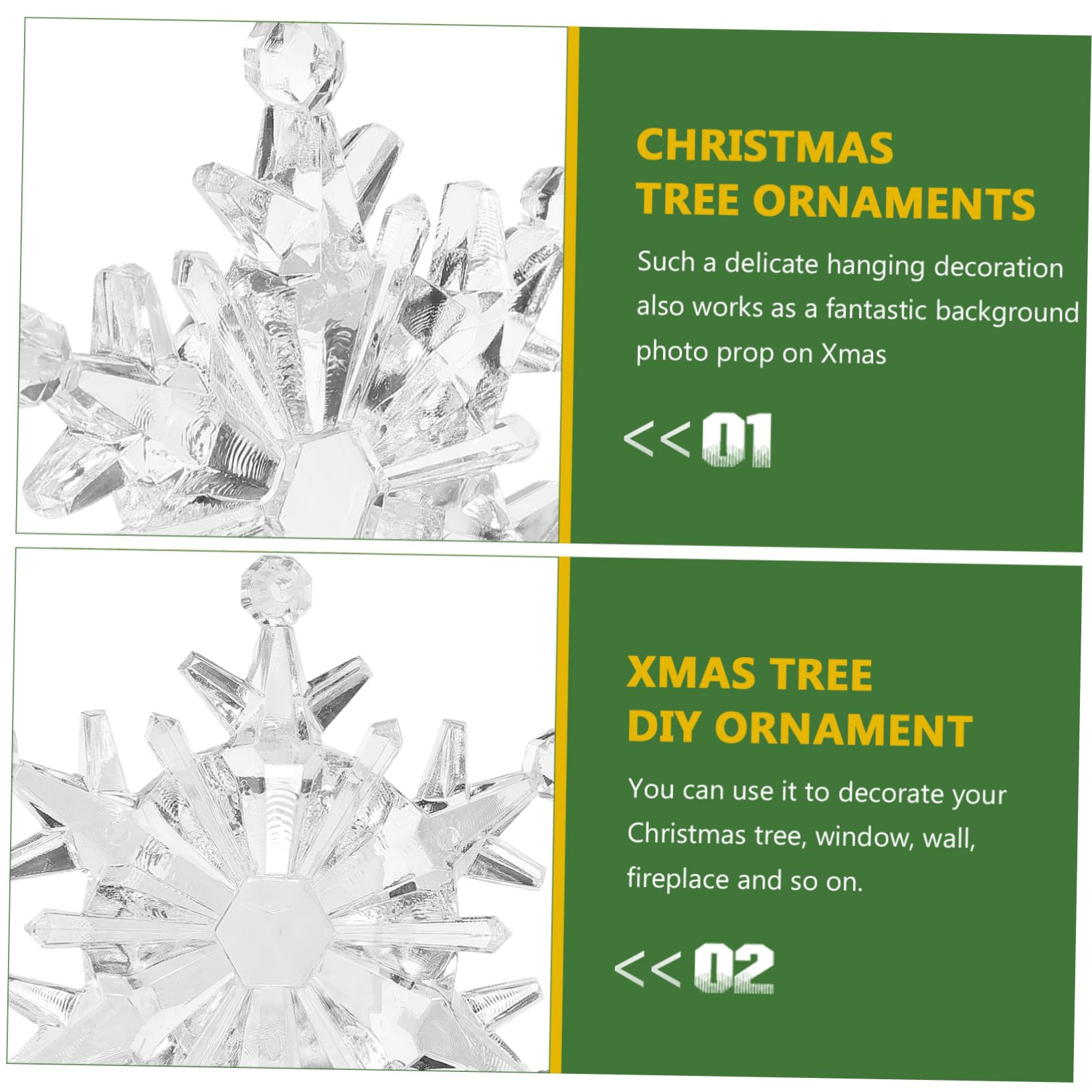 DECHOUS 50stücke Hängende Schneeflocken Weihnachtsbaumdekoration Winter-Schneeflocken-anhänger für Christbaumschmuck