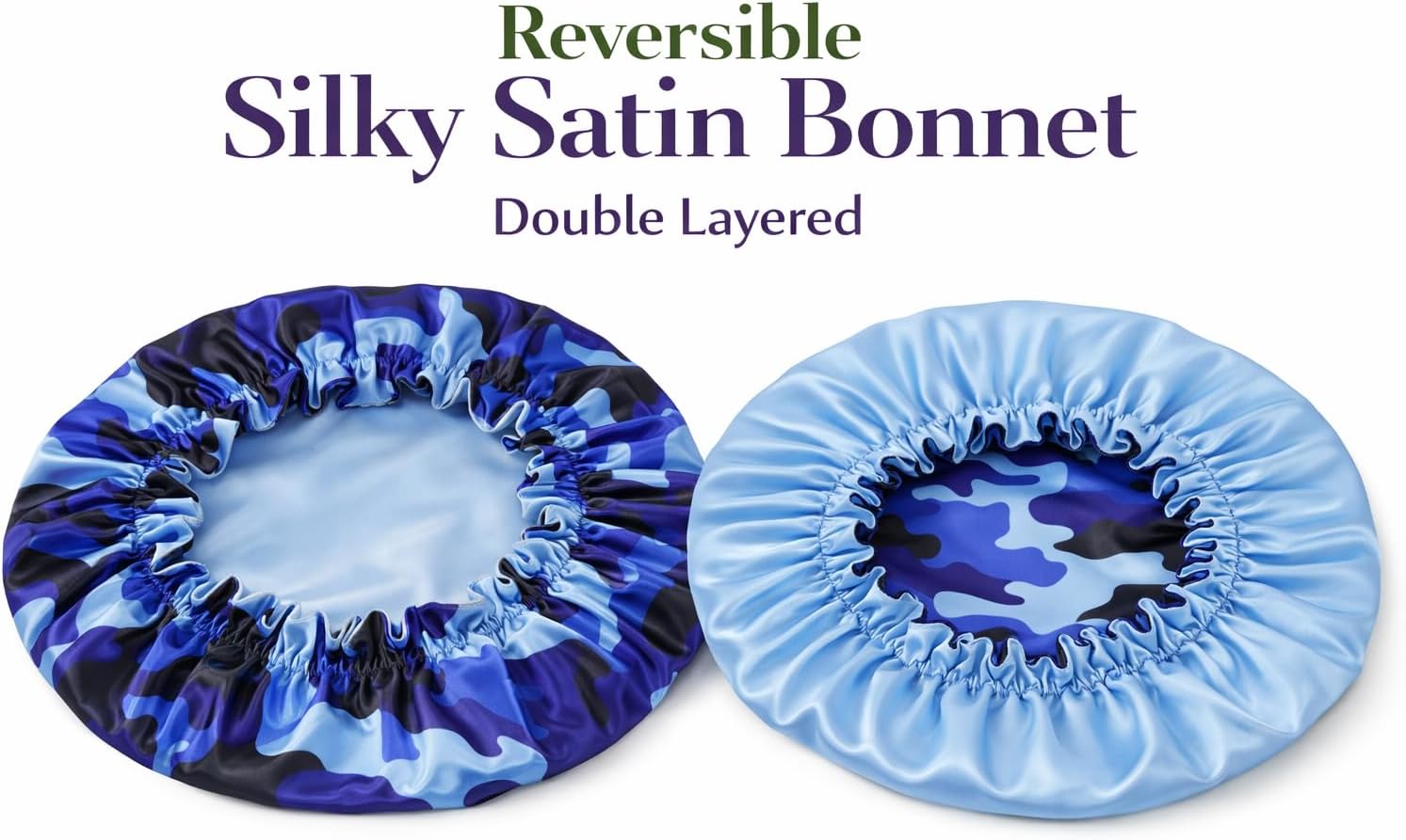Silk Satin Bonnet for Men and Women Reversible Double Layer Hair Protection Cap Unisex