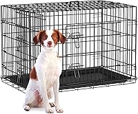 Vista 17 de FDW - Jaula para perros de 18 pulgadas para perros pequeños, de alambre de metal plegable, puerta única con panel divisor, perrera interior y Rosa