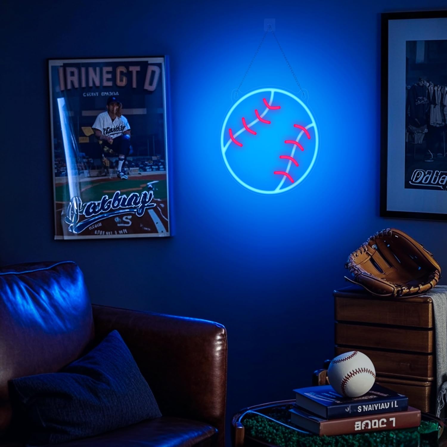 Lampeez Baseball Neon Sign, LED Baseball Lights for Room Decor, Light Up Signs for Wall Decor, Gift for Boys Teen Sports Party Decoration - Image 3