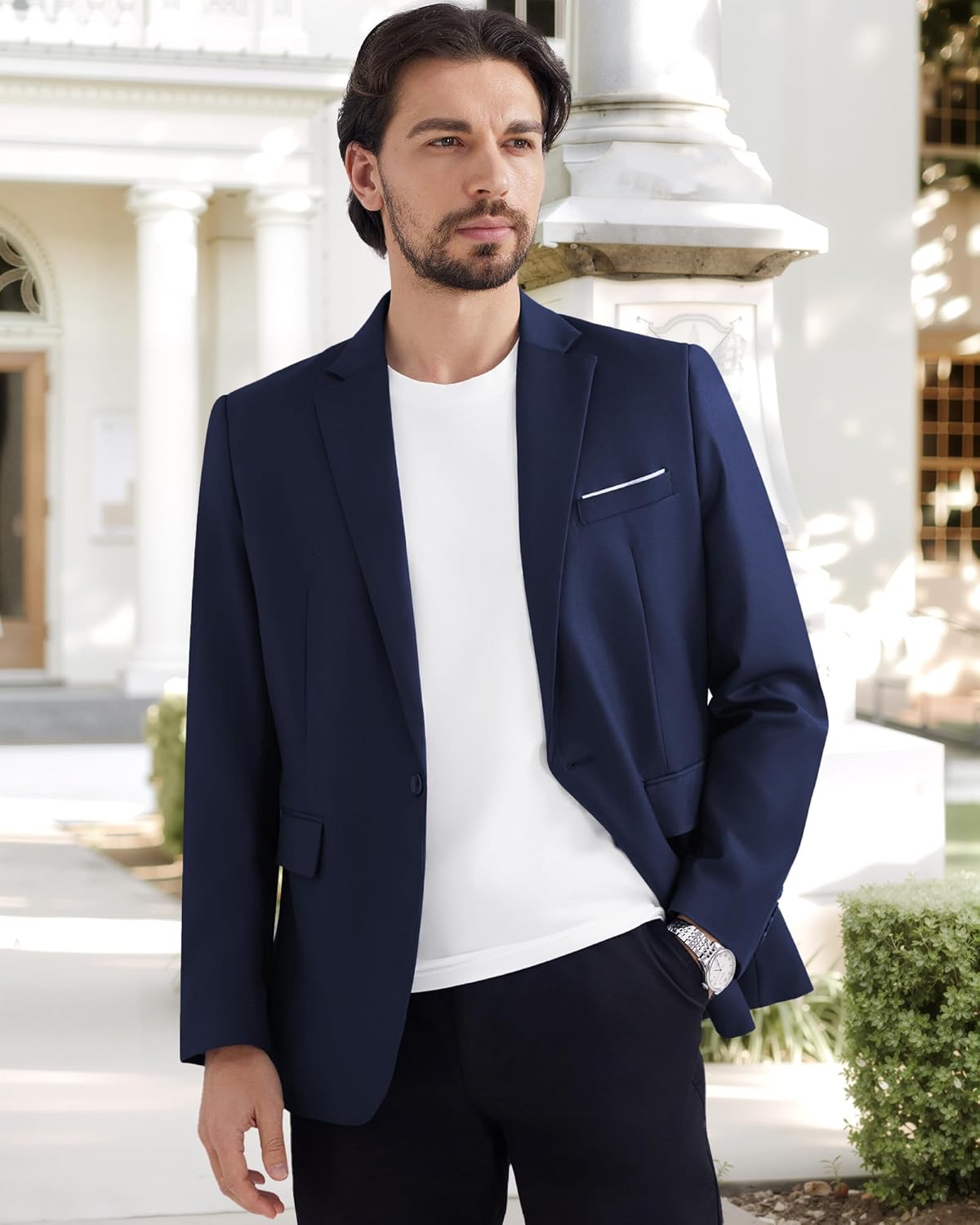 MAGE MALE Men's One Button Blazer Casual Solid Color Suit Jacket Slim Fit Lightweight Sport Coats Blazers - Image 9