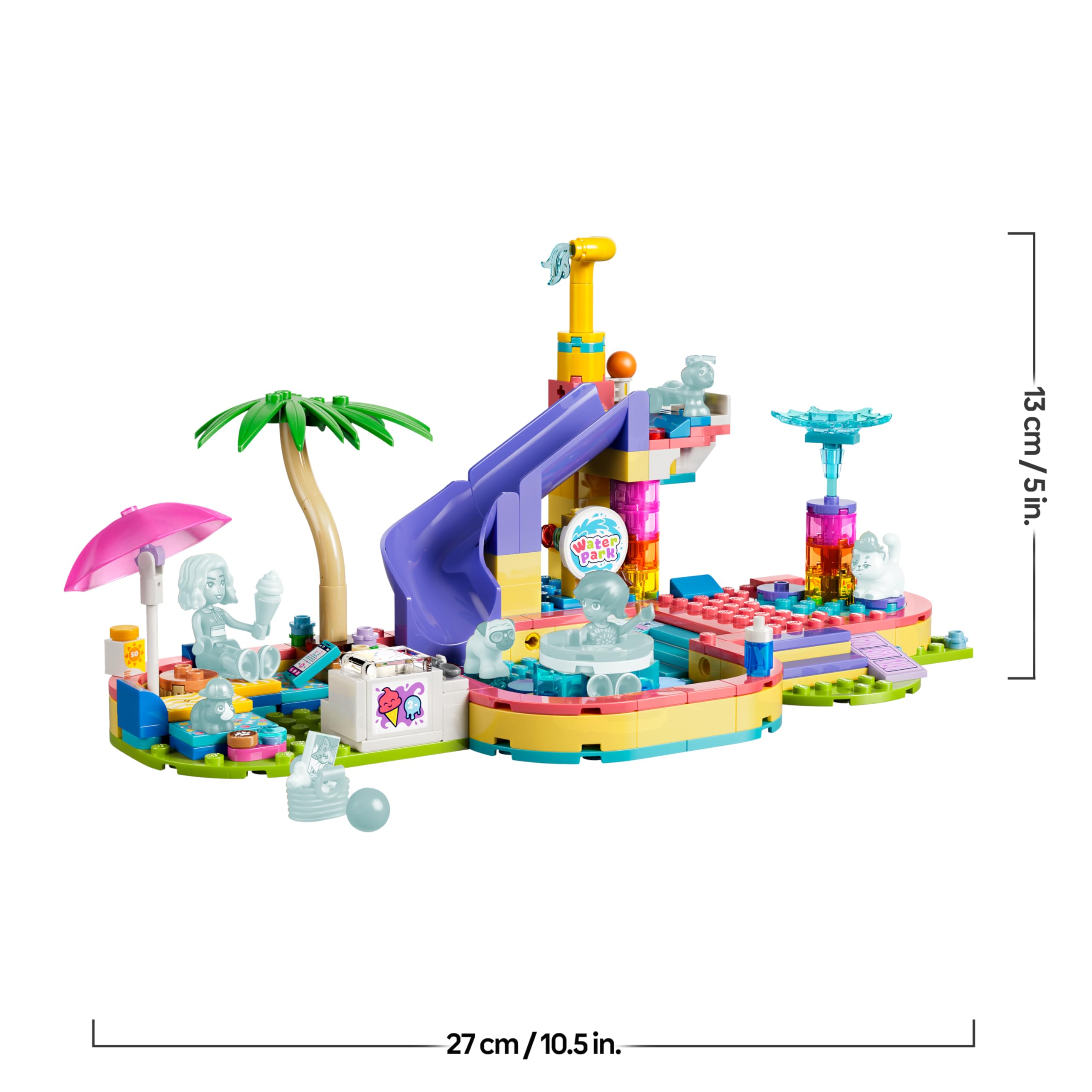 LEGO Friends Lustiger Tag im Wasserpark - Miniatur Spielset mit Rutsche, 2 Minifiguren, 4 Tierfiguren und Tierzubehör - Kinderzimmer Deko - Geschenk zum Geburtstag für Mädchen ab 6 Jahren - 42676